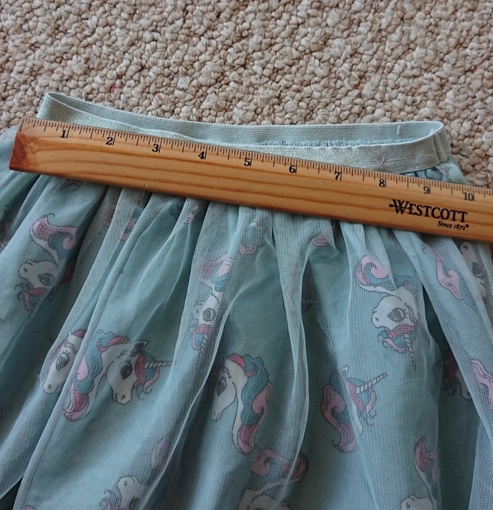 H & M Dusky green Unicorns Tulle skirt size 4-6 - Picture 5 of 8